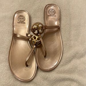 Tory Burch Nude/Gold Miller Jelly Thong Sandals